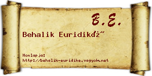 Behalik Euridiké névjegykártya